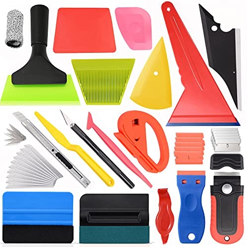 Vehicle Tint Squeegee PPF Tools Car Wrap Kit Corner Shank Scraper Window Water