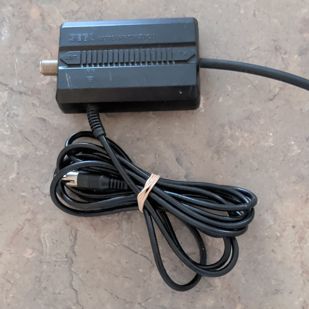 SEGA RF Switch Adapter 6ft Black Cable for Sega Genesis Console