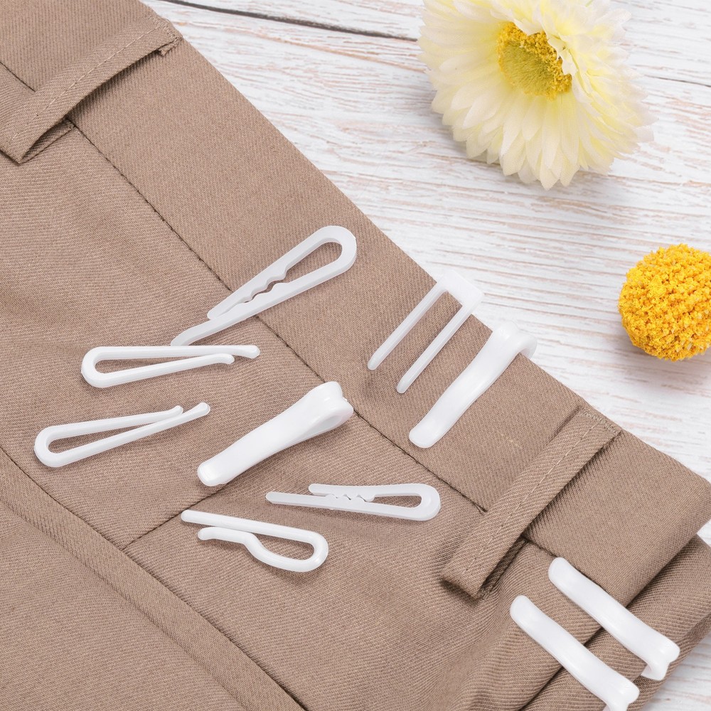 60pcs Durable Plastic Alligator Clip, 1.61" White U Shape