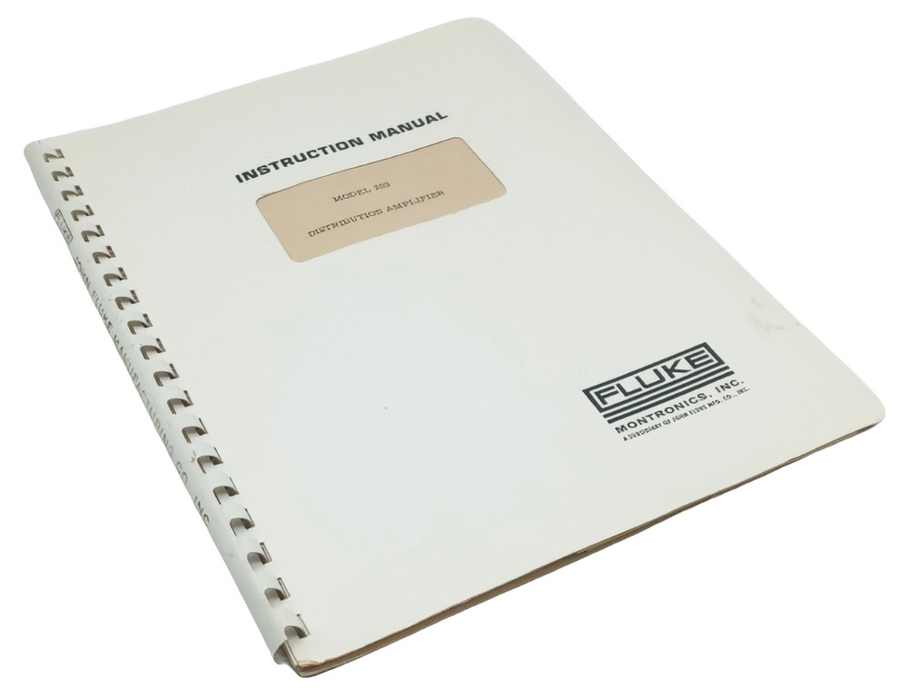 Fluke Model 203 Distribution Amplifier Instruction Manual