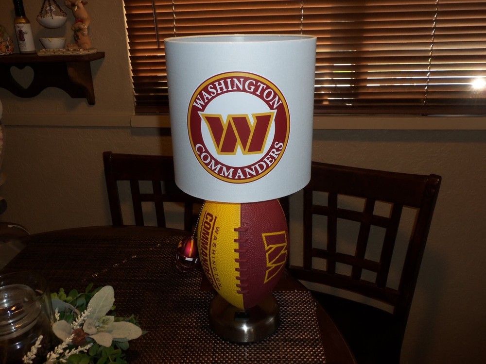 WASHINGTON COMMANDERS FOOTBALL TABLE LAMP (HANDCRAFTED)
