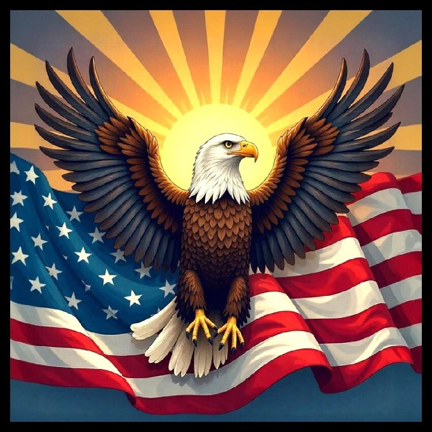 30 Custom Patriotic Bald Eagle Personalized Address Labels
