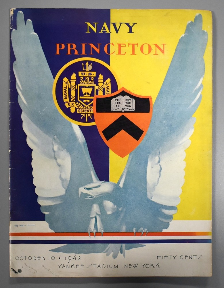 Navy vs Princeton October 10th 1942 Official Game Program Yankee Stadium
