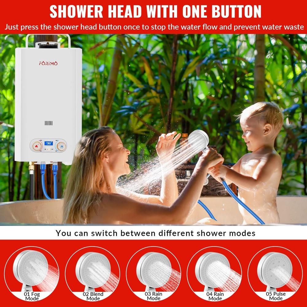 Tankless Water Heater Propane,2.64GPM 10L Outdoor Portable water heater,with ...