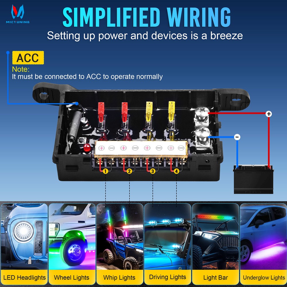 Wireless RGB Switch Panel LED Control Toggle Momentary Strobe Circuit Relay Box