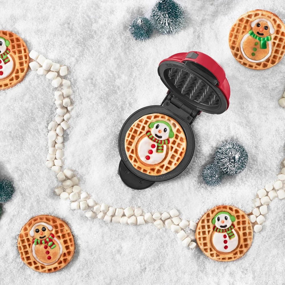 Dash MultiMake Mini System Holiday Waffle Maker with Removable Plates