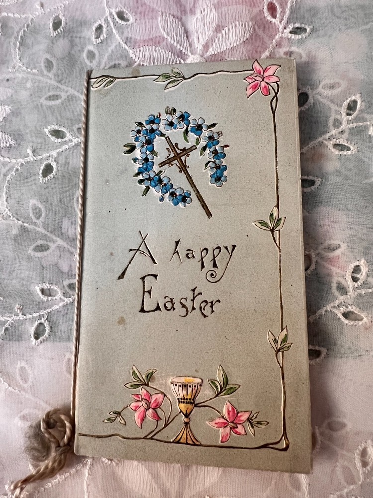 Antique Easter Card 1900s Used Tassel