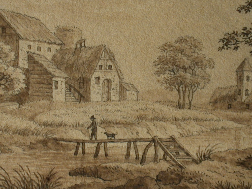 Village landscape Anonymous around 1780-1800