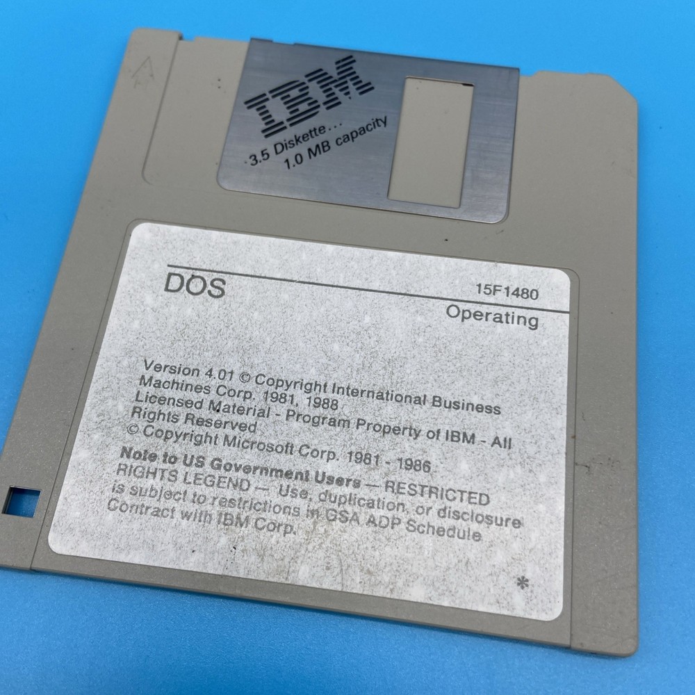 1988 IBM DOS Floppy Disk Untested