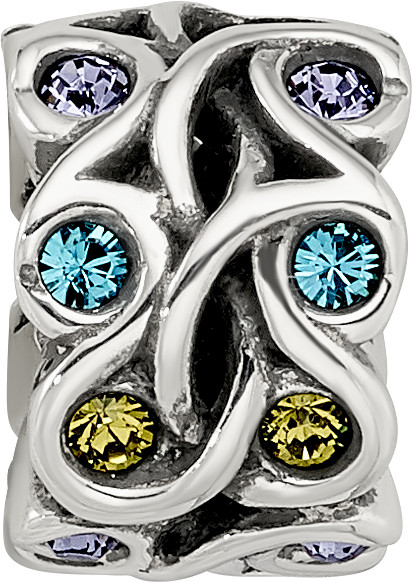 Silver Reflections Crystals Mandala Spacer Bead QRS3473