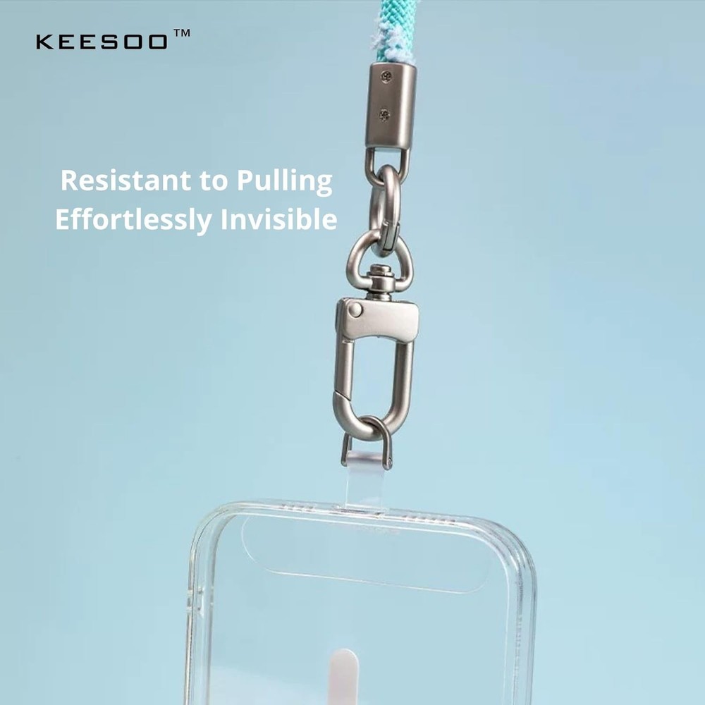 360° Rotatable Clear TPU Phone Tether Tabs for Lanyards 2 Pack