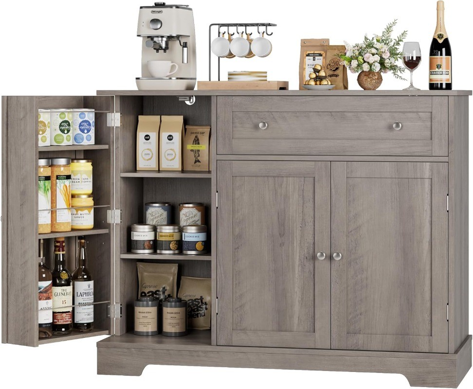 Buffet Cabinet with Storage Modern Sideboard Buffet with Doors Coffee Bar