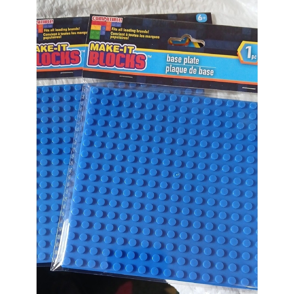 Make-It Blocks Base Plate - Bright Blue 5x5. Fits All Leading Brands