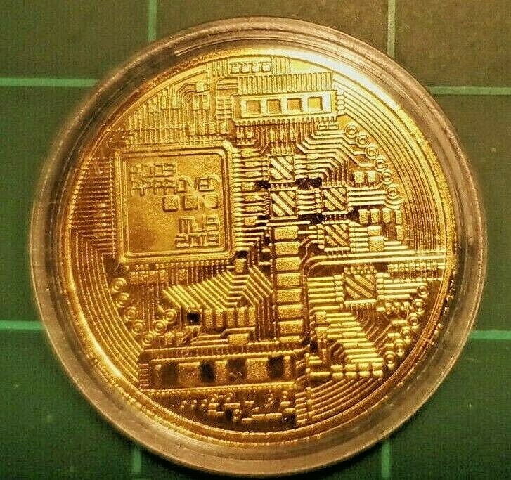 1 Plated Gold Bitcoin Commemorative Coin
