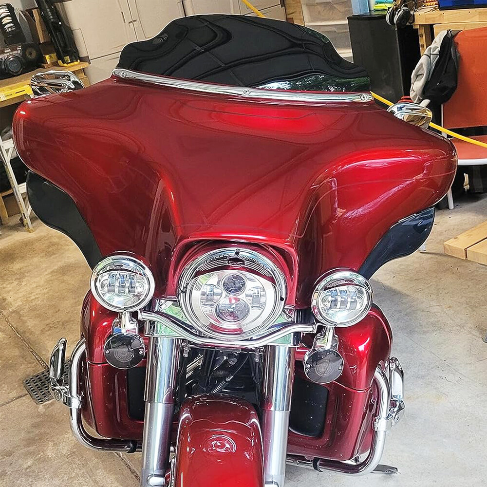 6" Wave Windshield Screen Black For Harley Davidson Electra Glide Ultra Classic