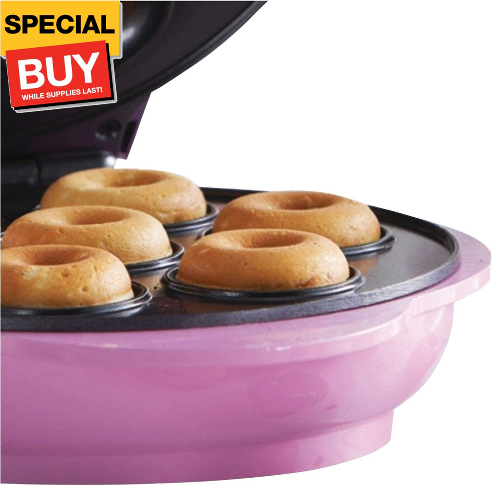 TS-250 Mini Donut Maker Machine, Non-Stick, Pink