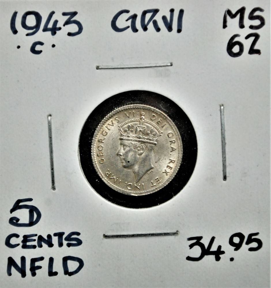1943-c Newfoundland 5 Cents