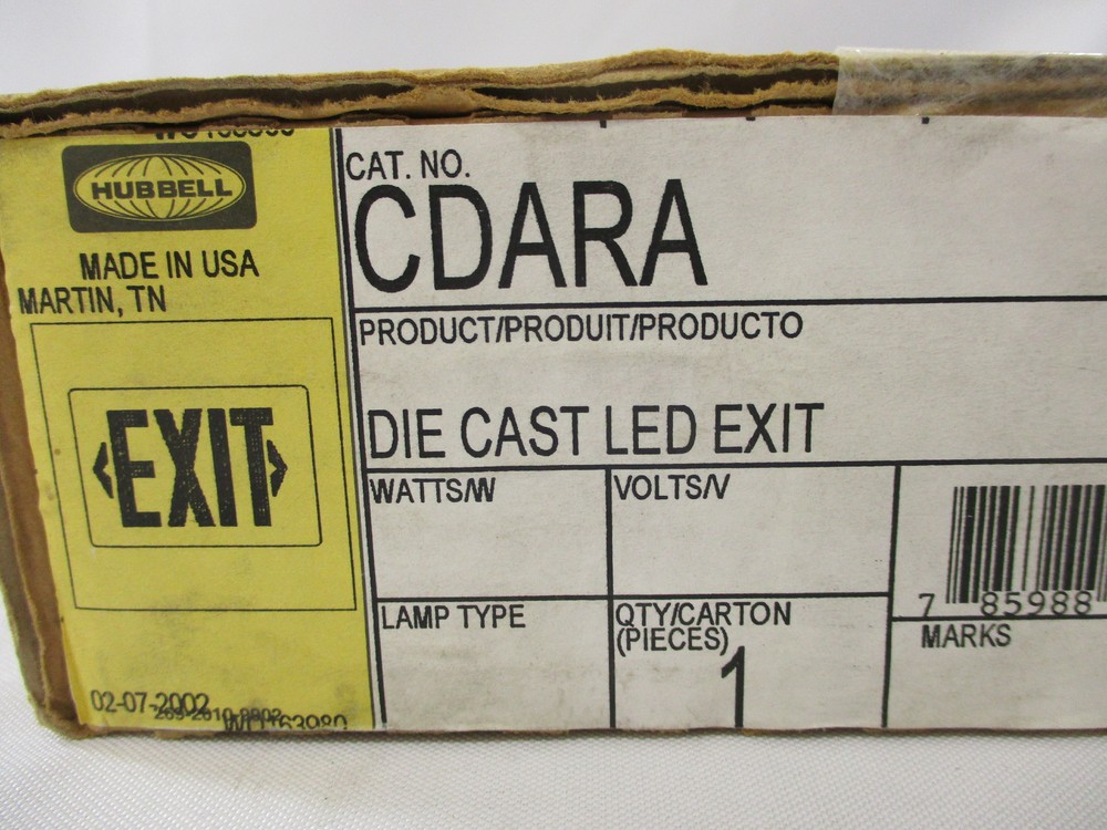 *NEW* HUBBELL CDARA EXIT SIGN DIE CAST LED