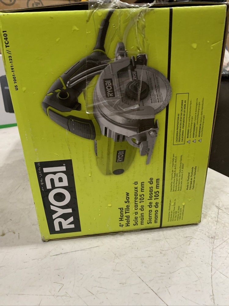 Ryobi 4 in. Tile Saw Handheld Powerful Motor Lock On Trigger Control Long Cuts