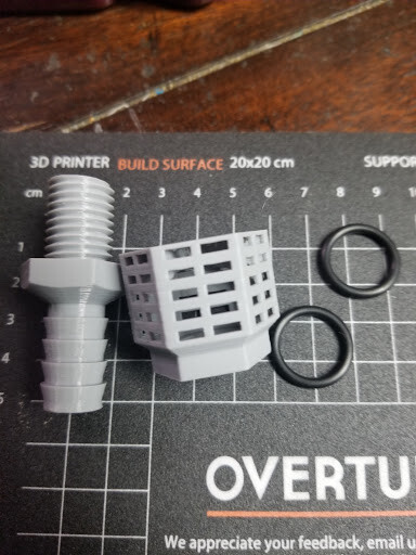 1/2" barbed bulkhead fitting w/ Filter/Strainer for Hydropnics system/aquarium