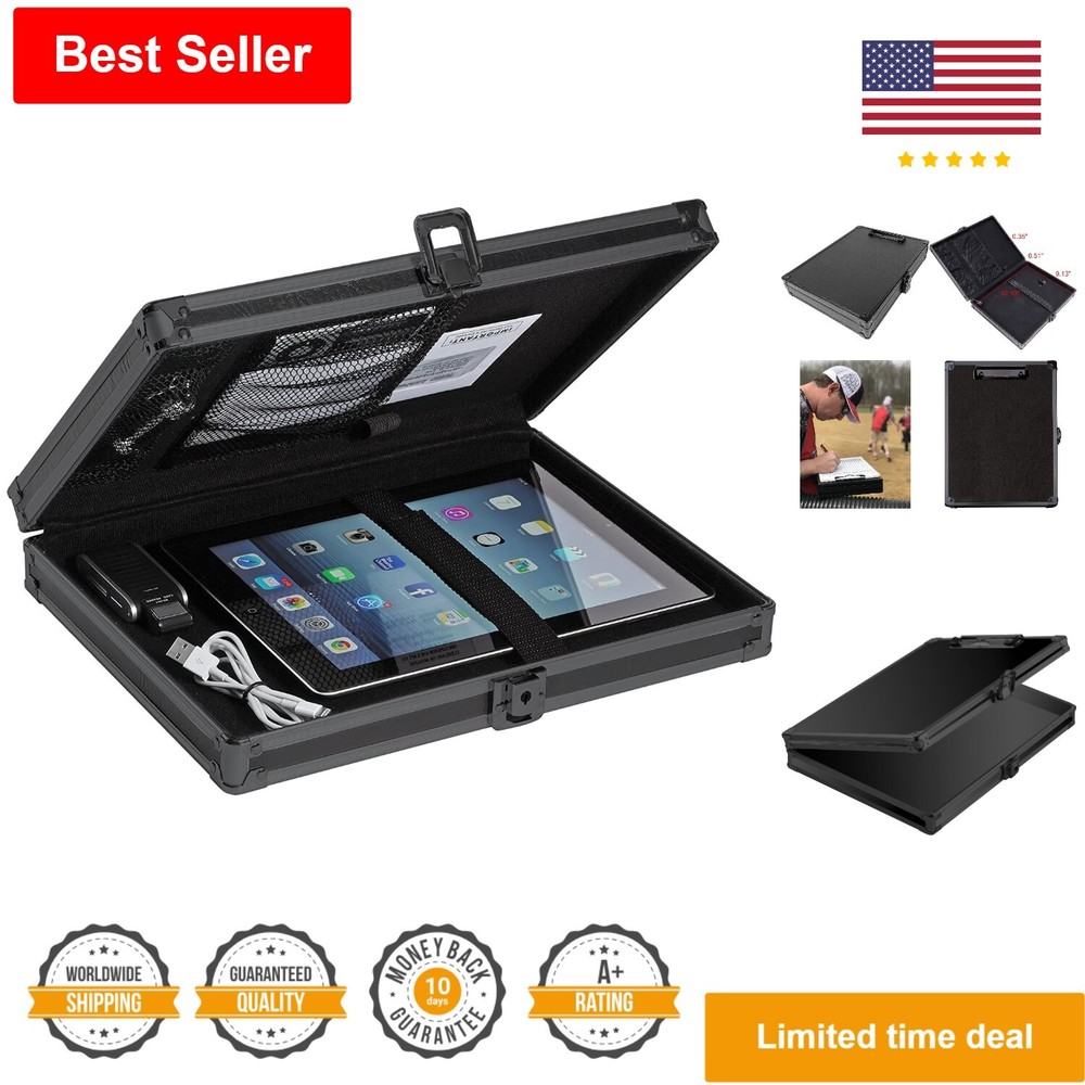 Tactical Black Locking Storage Clipboard - Versatile & Secure Document Storage