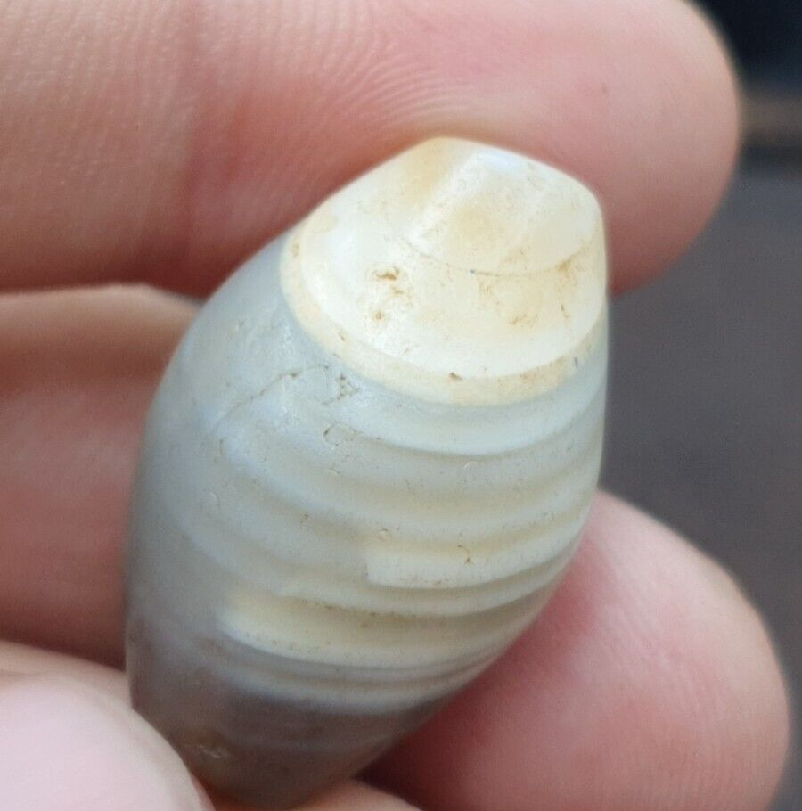 Natural Ancient Suleimani Agate Bead with Unique Eye Pattern