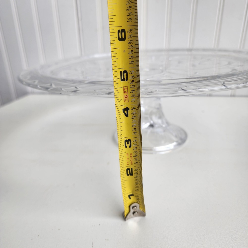 Gorgeous Goods Footed Cake Plate, 11" Clear Crystal Cake Server