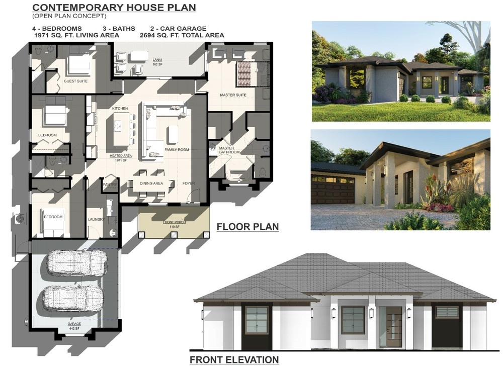 BLUEPRINTS CONTEMPORARY HOUSE PLAN ARCHUP #103