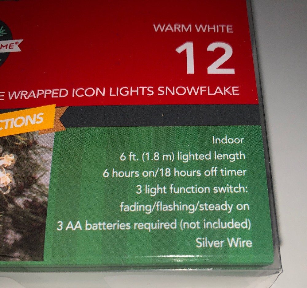 12 Ct LED Ultra Wire Lights Snowflake Silver Wire / Timer / Indoor / 3 Function