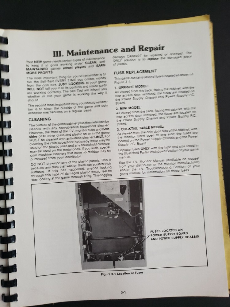 Original VINTAGE Bally/Midway's MCR II System Games Standardized Instructions