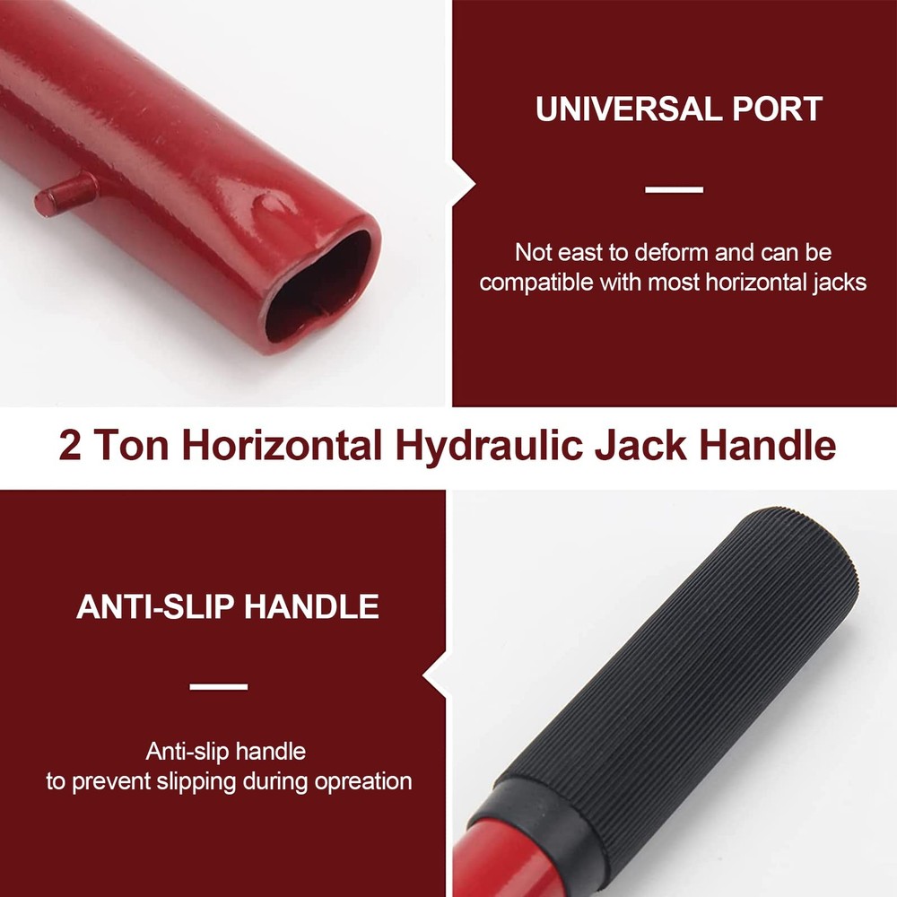 Horizontal Hydraulic Jack Handle 2Ton Jack Handle Replacement with Rubber Gloves