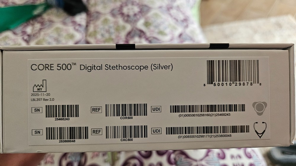 NEW Eko CORE 500™ Digital Stethoscope Silver- 40x amplification