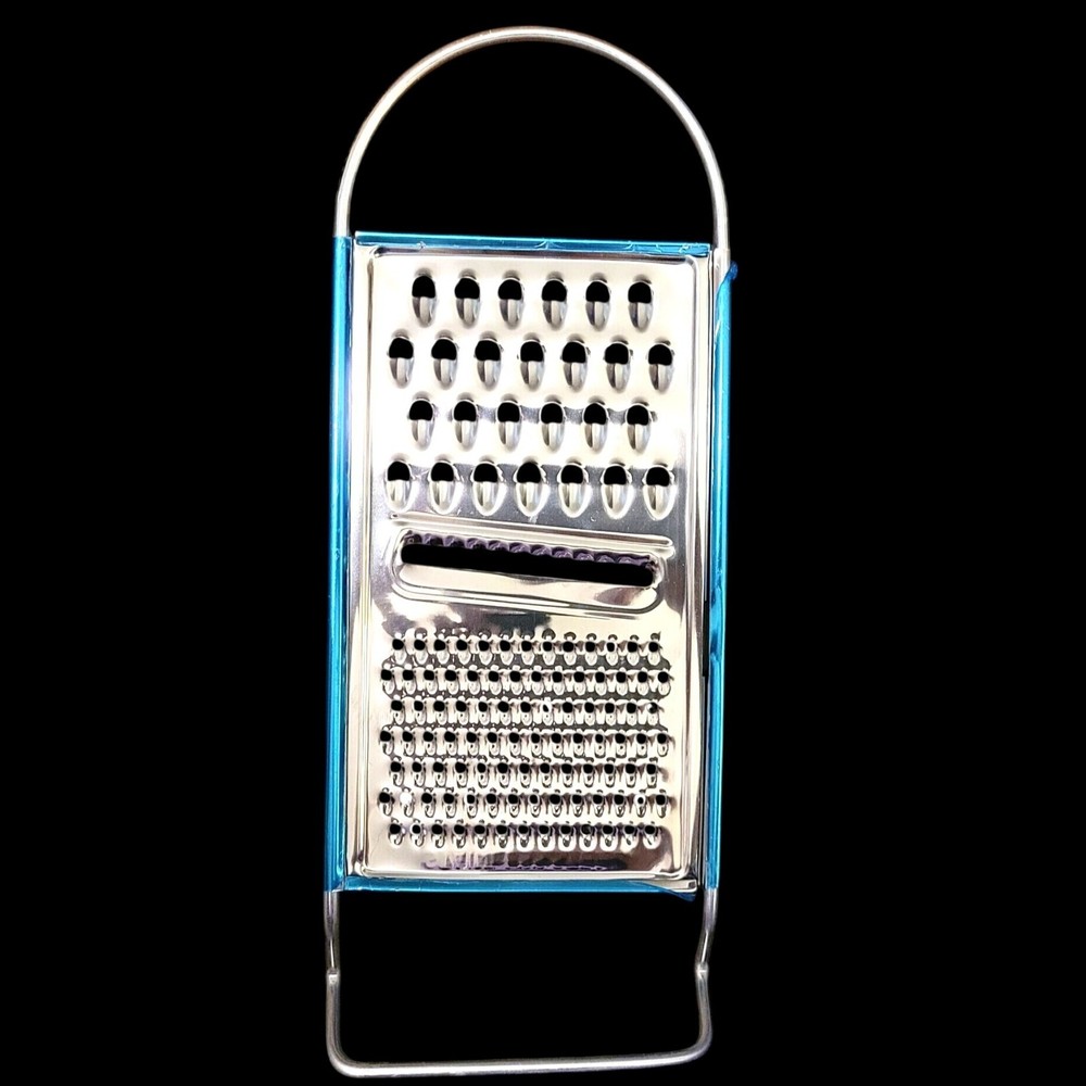 Stainless Steel & Blue Multi-Functional Grater Set Circular & Rectangular