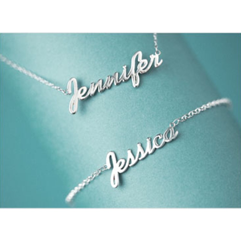 Any Name Bracelet Bangle Gold Sterling Silver female Personalized Custom gift