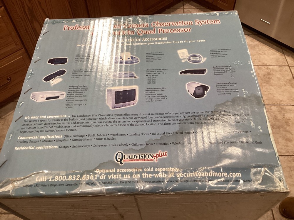 Vintage Quadvision Plus 12” Focus Quad Observation System Screen & Camera NIB