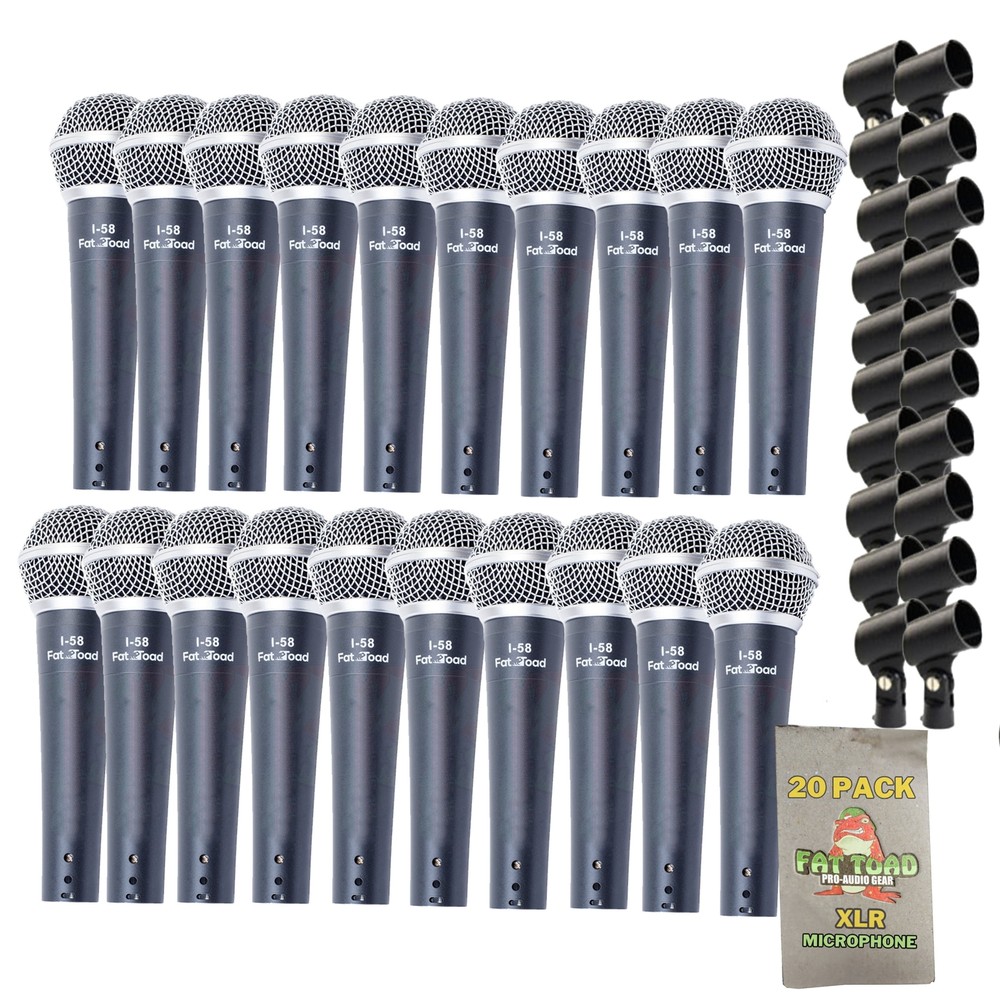 (20 PACK) Handheld Microphones FAT TOAD | Studio Recording Unidirectional Mics
