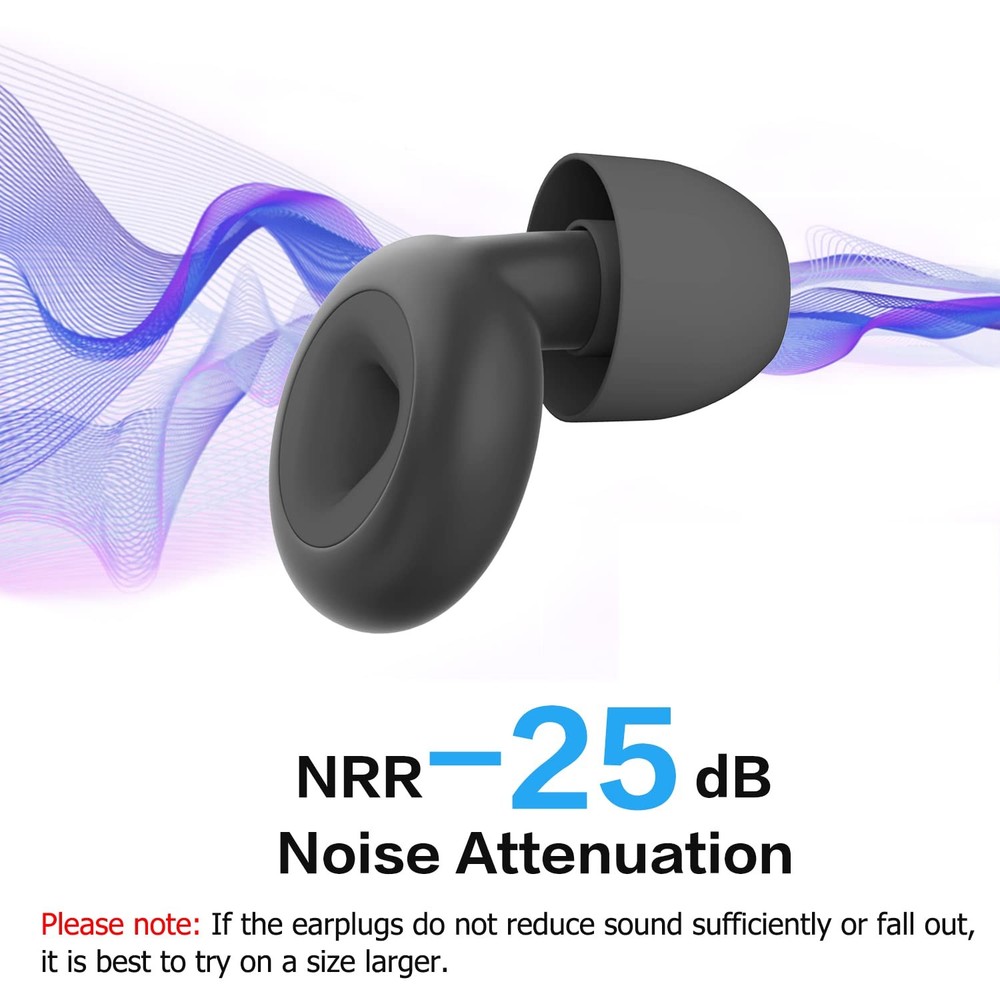 Ear Plugs for Sleeping Noise Cancelling, Reusable Hearing Protection,Silicone