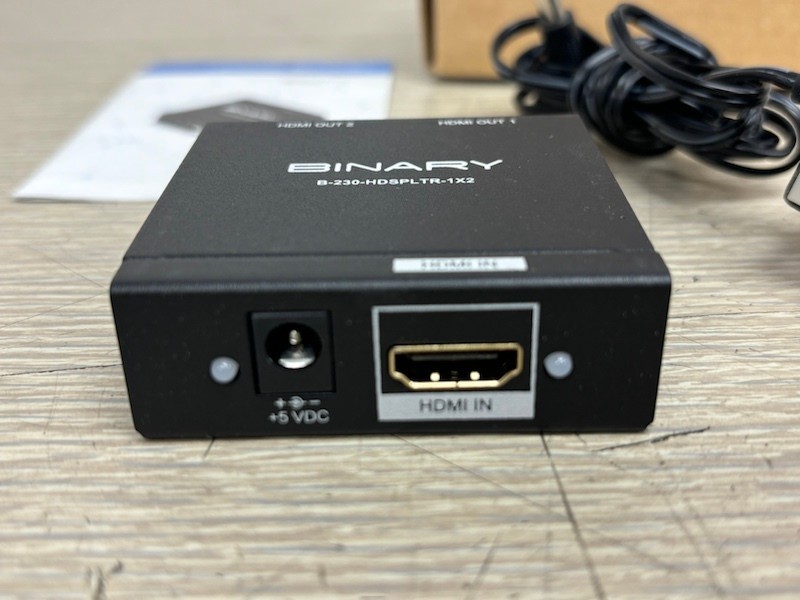 Binary B-230-HDSPLTR-1X2 Powered 4K HDMI 3D Splitter 10.2 Gbps