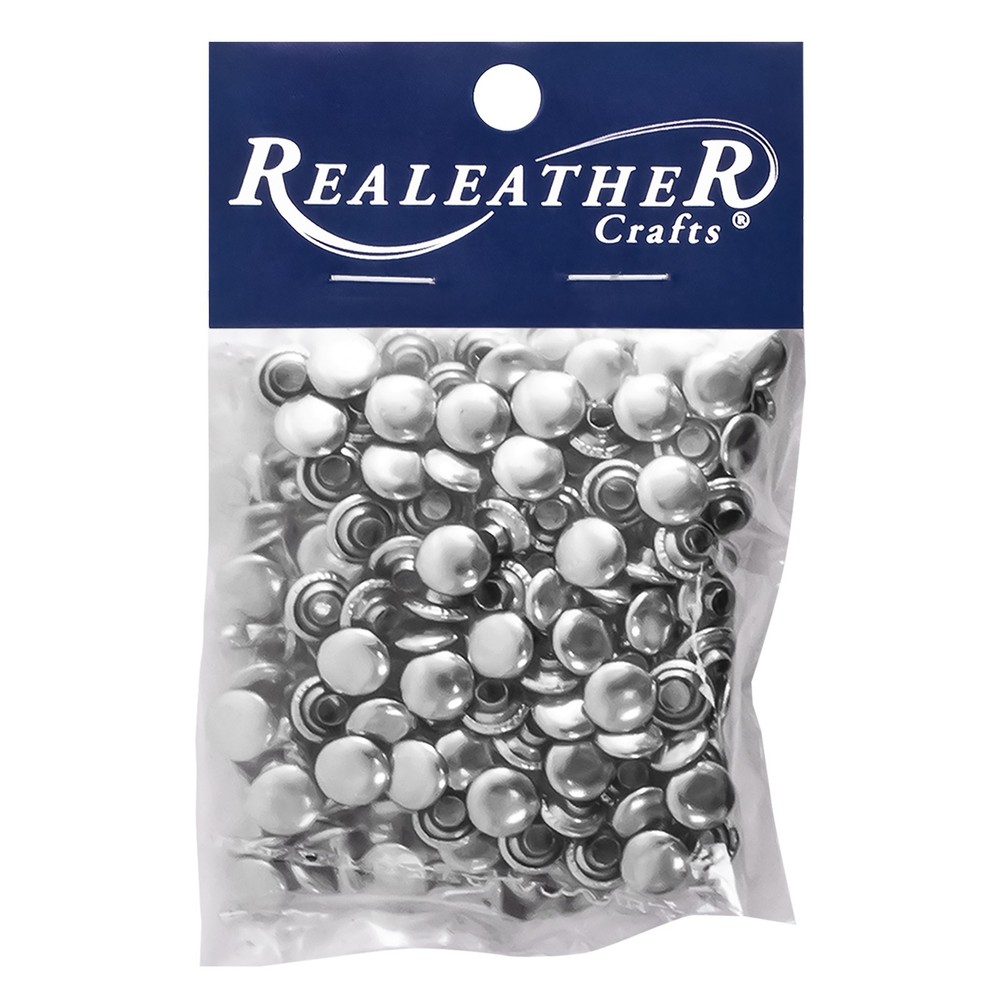 Realeather(R) Crafts Medium Rivets 100/Pkg-Nickel