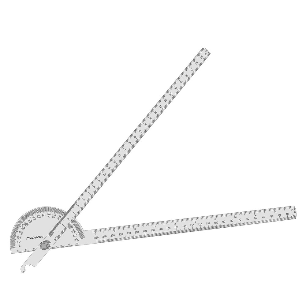 Stainless Steel Angle Protractor -180° Two Arm Ruler Adjustable Finder Angle ...