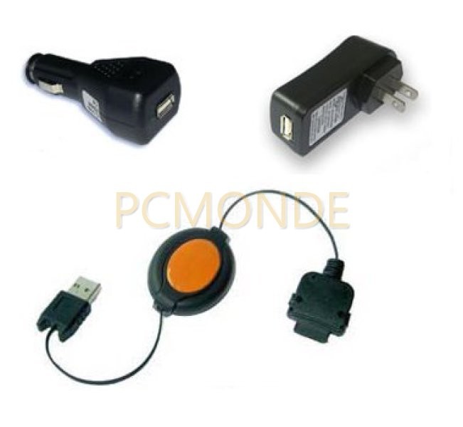 Retractable Sync/Charge Cable/Car/Travel Charger Bundle for iPAQ Pocket PC