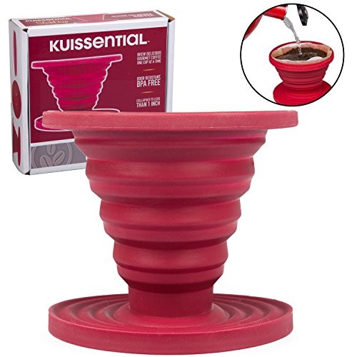 SlickDrip- Collapsible, Reusable Silicone Coffee Dripper- Filter Cone- Easy