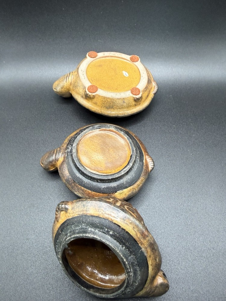 Vintage Ceramic Turtle Incense Burner Stacking Turtle Figurine Cone Holder