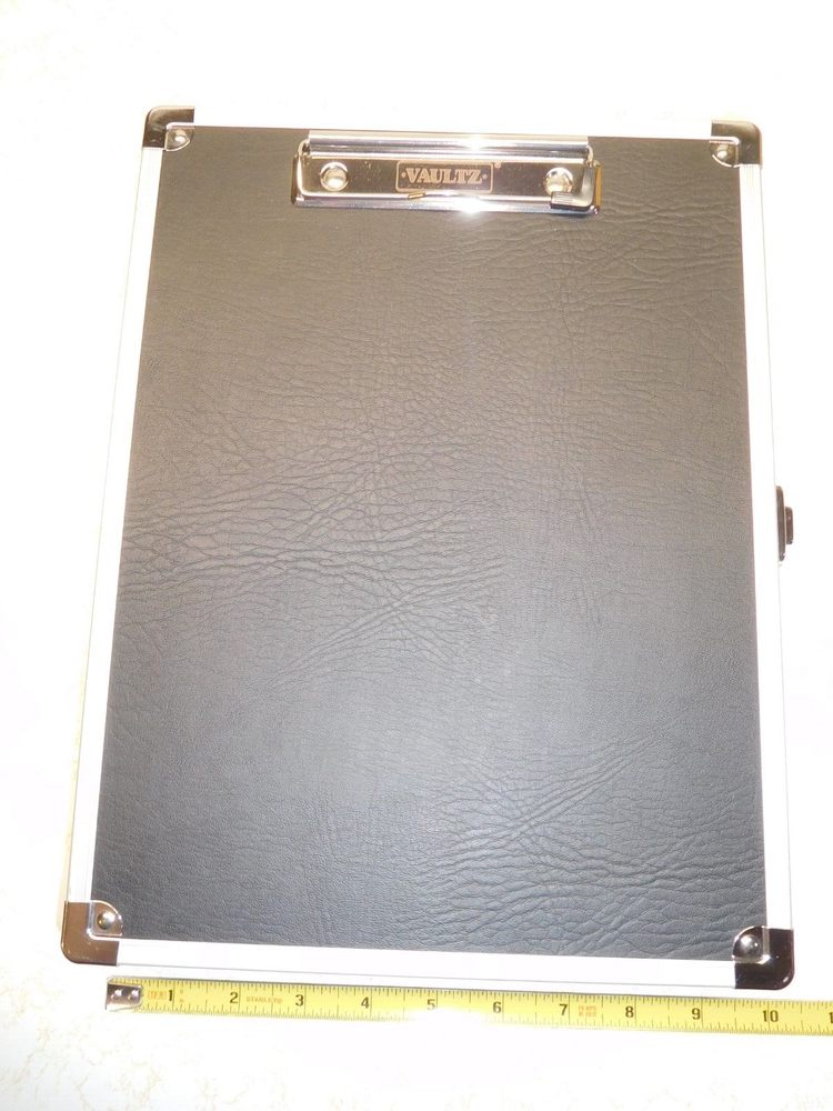 Vaultz Clipboard/Locking Case Black with Stainless Steel