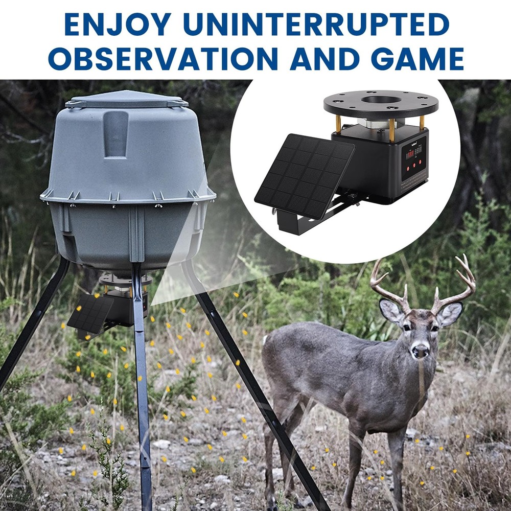 briidea Deer Feeder Timer with Integrated Solar Panel, Digital Automatic Deer...