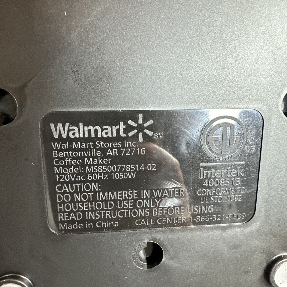 Walmart Single Cup Pod & Ground Coffee Maker Black Tested And Working