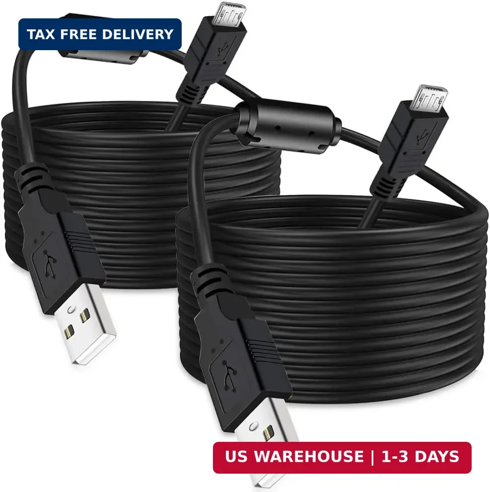 2 Pack 10FT PS4 Controller Charger Charging Cable with Magnetic Ring Compatible