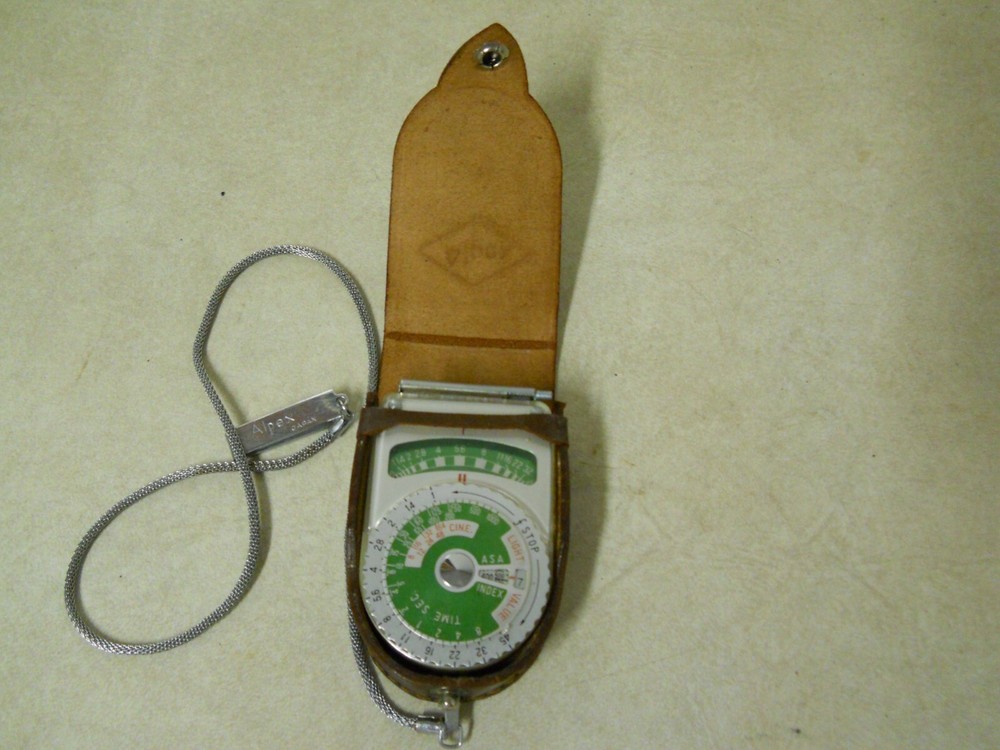 Alpex 661707 Exposure Meter In Leather Case with Chain