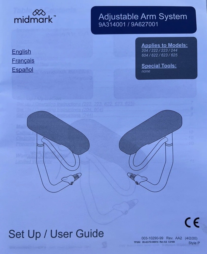 Midmark Articulating Armrest #9A314001