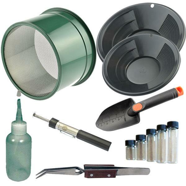 Black Mini Gold Classifier Screen & Gold Pan Panning Kit